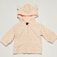 Pink velour hooded jacket - Size 1 month