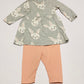 Grey bunny dress and pants set - Size 2-4 months