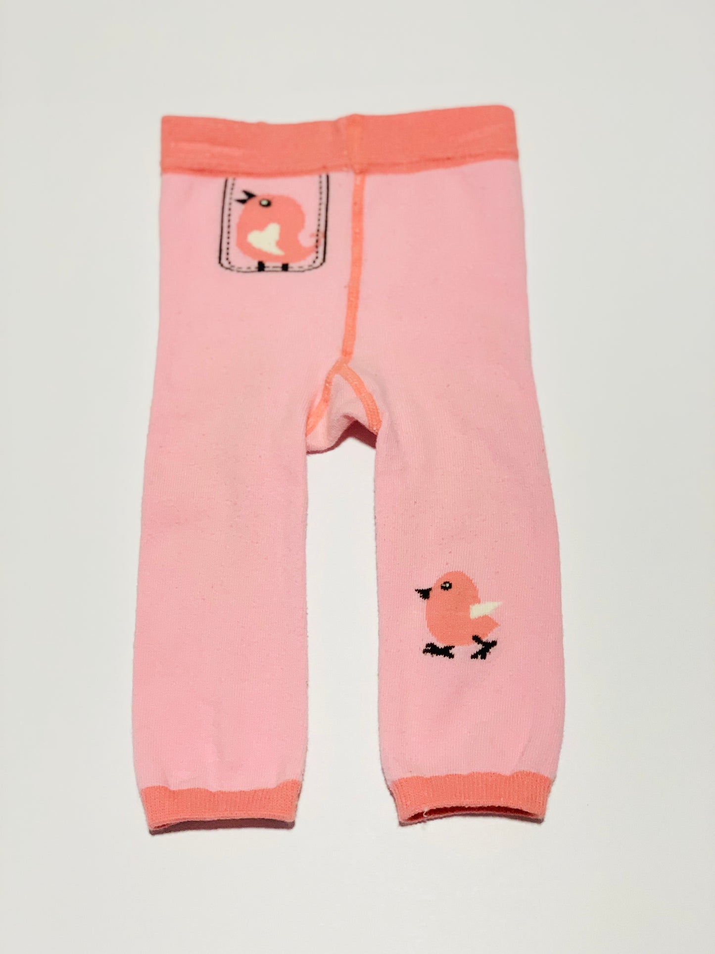 Pink bird tights - Size 6-12 months