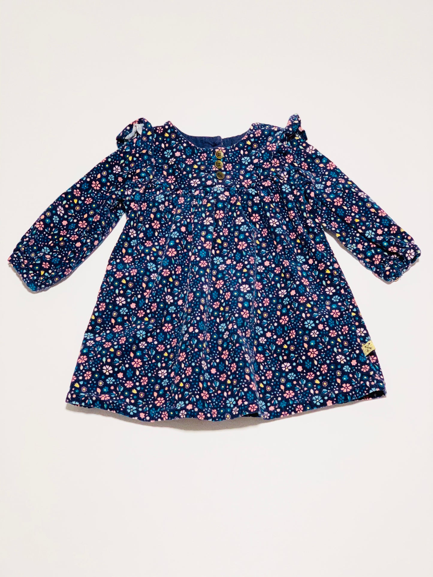 Blue floral corduroy dress - Size 00