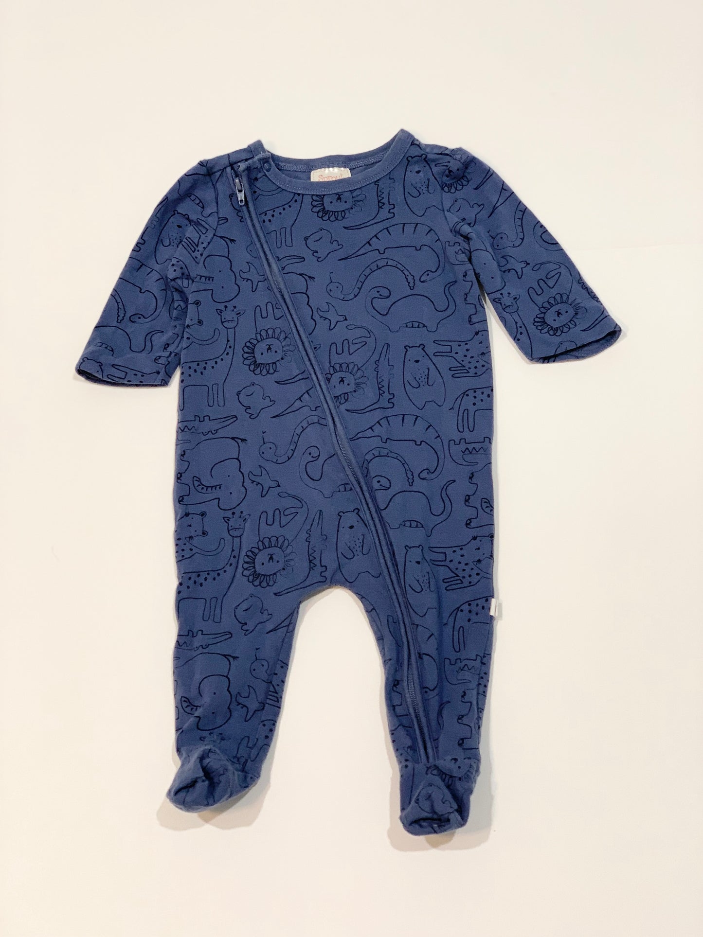 Animals zip onesie - Size 000
