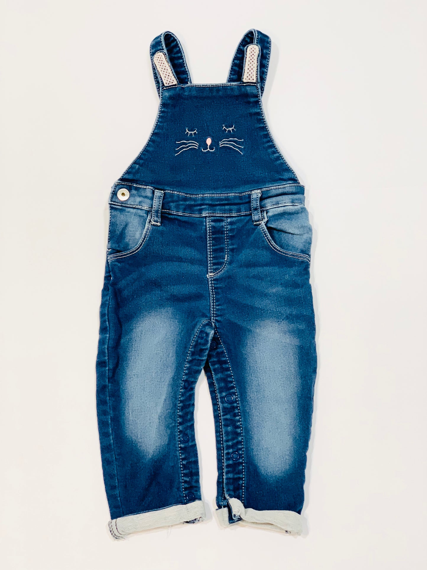 Denim overalls - Size 9-12 months