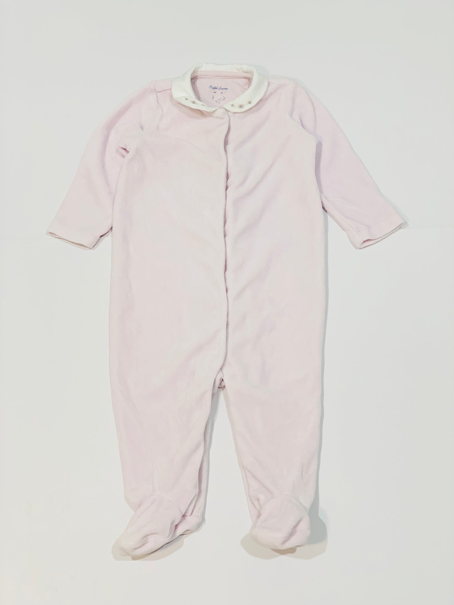 Embroidered velour onesie - Size 6 months
