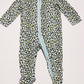 Blue leopard zip onesie - Size 00