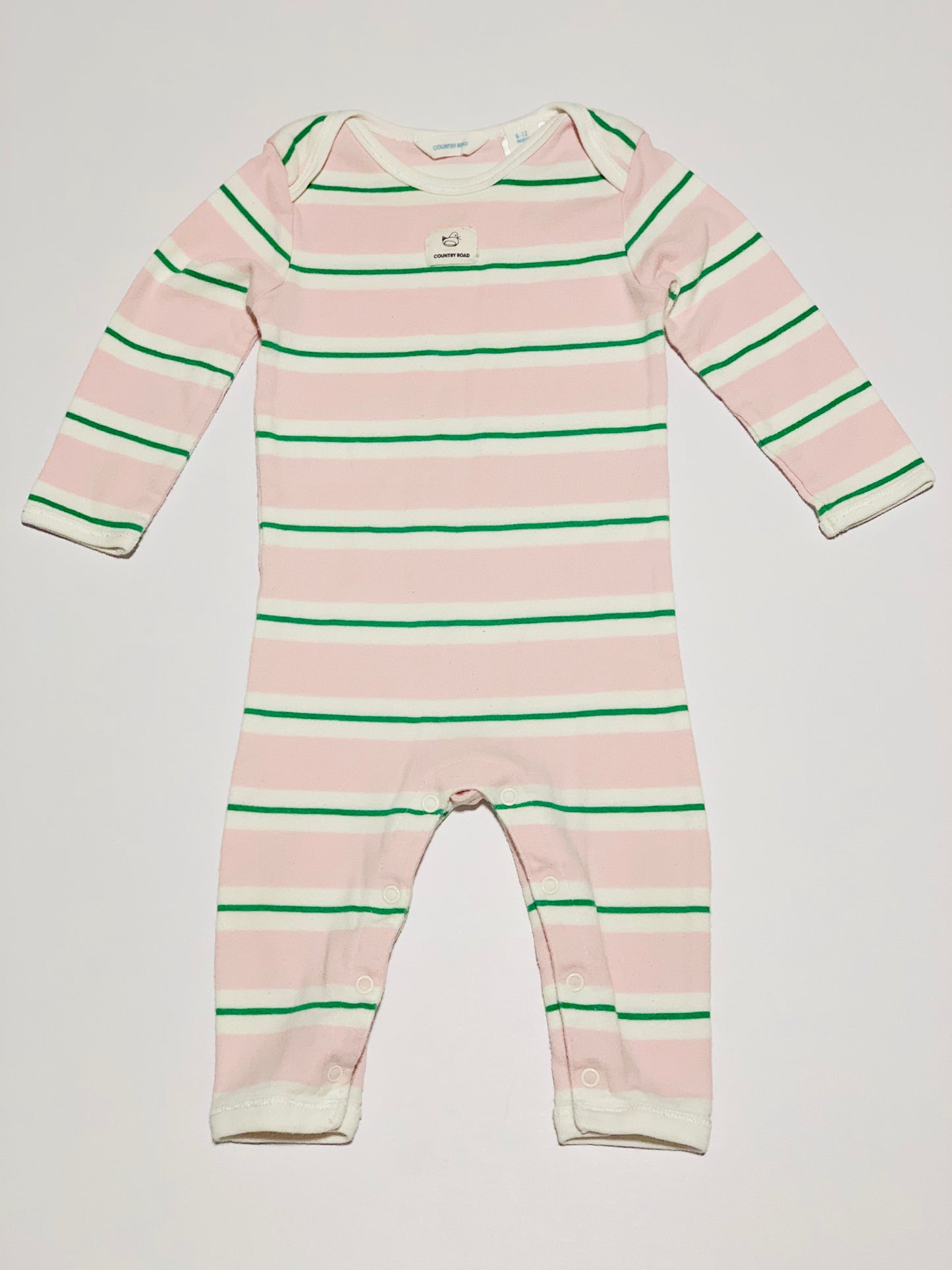 Pink stripe onesie - Size 0