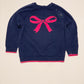 Navy bow jumper - Size 0