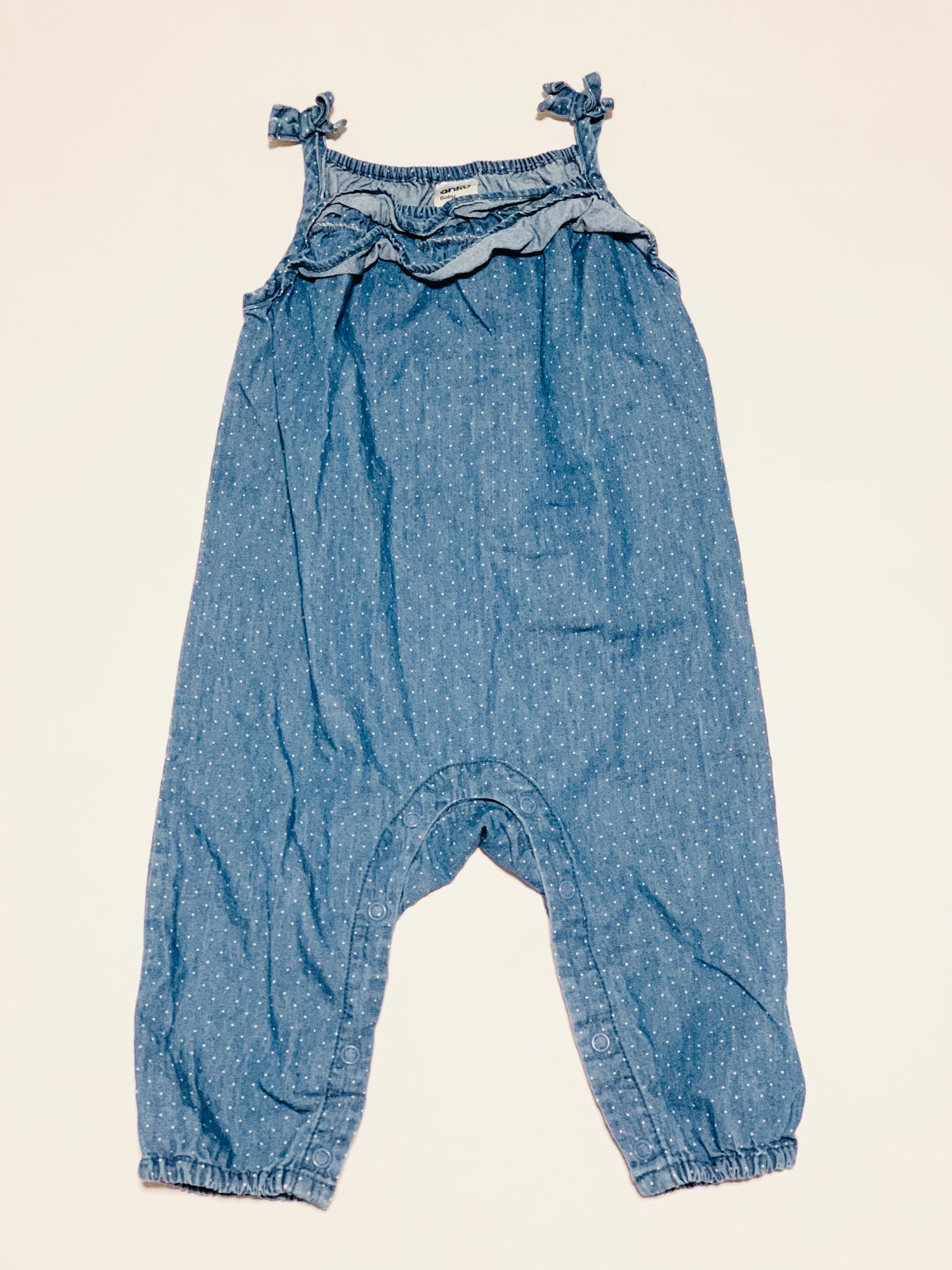Blue spotty romper - Size 0