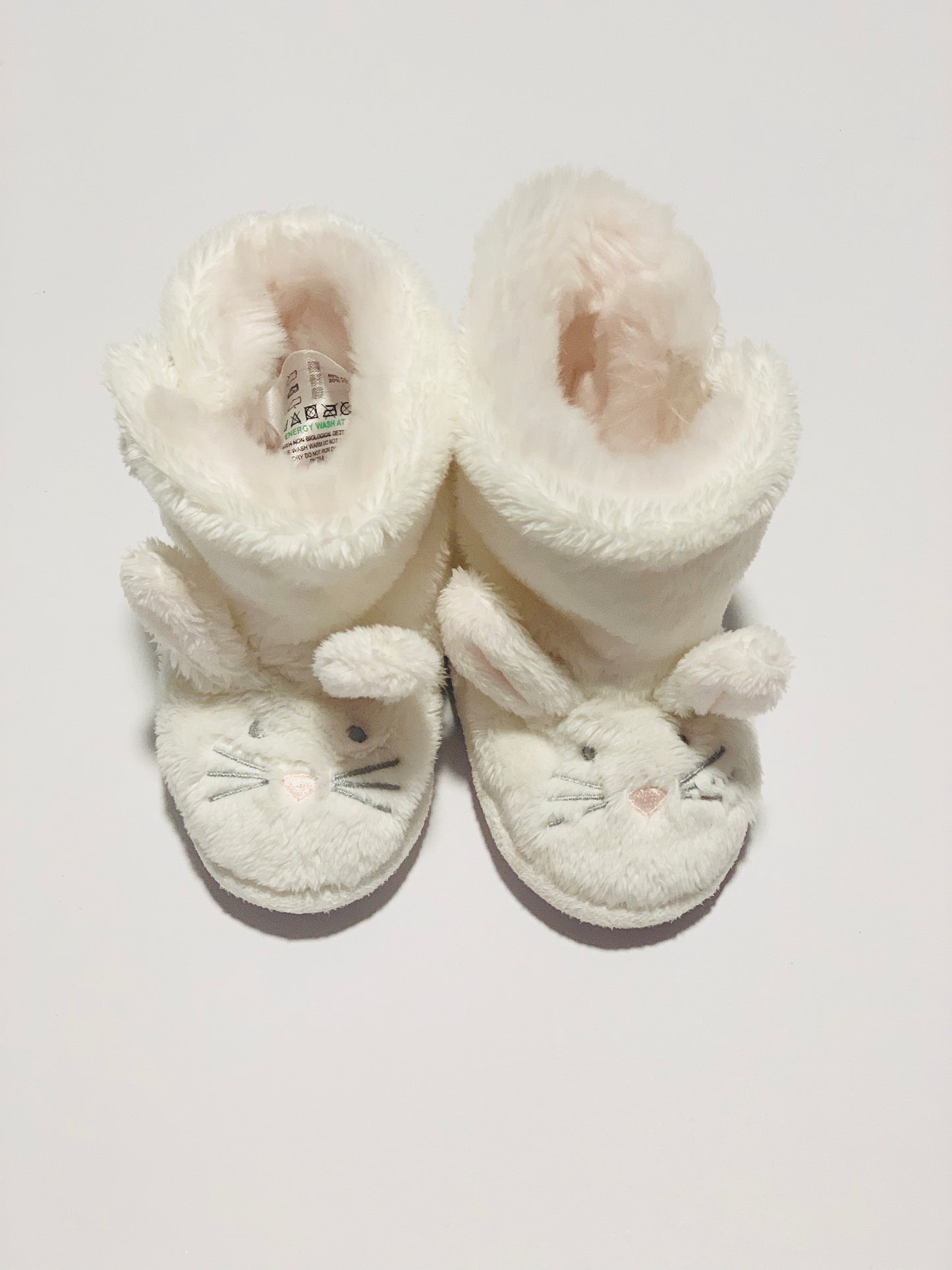 Fluffy bunny booties - Size 6-12 months