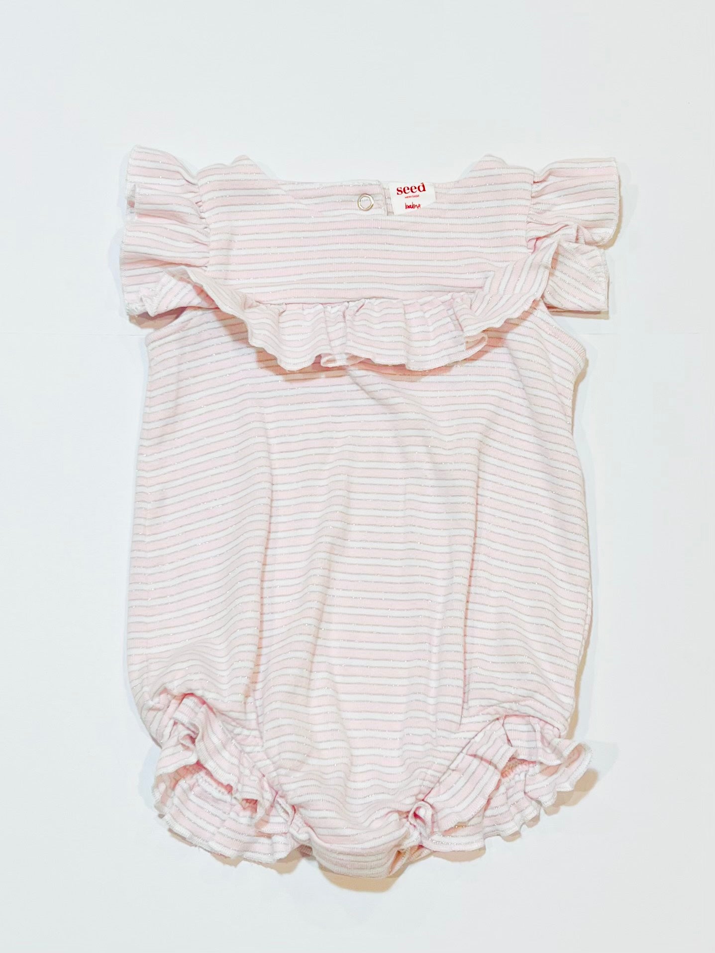 Pink striped romper - Size 1