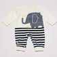 Stripey elephant onesie - Size 000